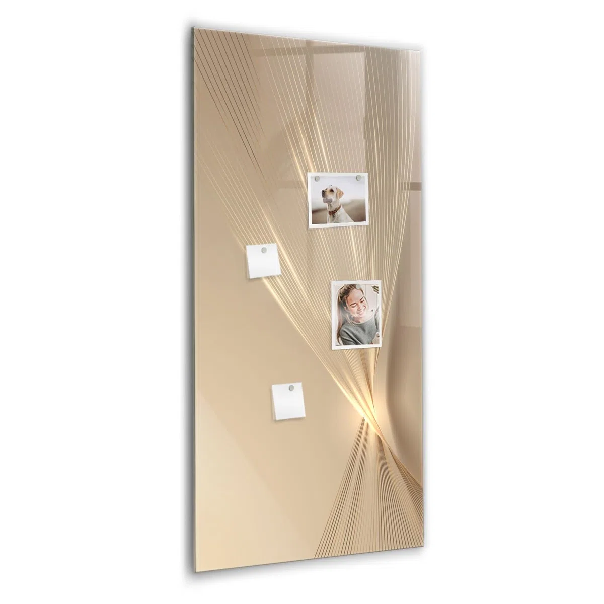 Großes Glas-Magnetboard inkl. Neodym-Magnete, Marker & Schwamm | Robuste Glasfläche | Perfekt für Wandmontage in Büro, Schule & Küche- 60x120cm - Abstraktes Licht