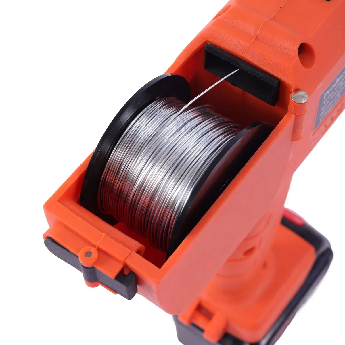Bewehrungsverbinder, Elektrische Rebar Bindemaschine 12V 6-25mm Handheld Rebar Tier Tool, Bindemaschine Handheld, mit Ladegerät und 2x Akku, Orange