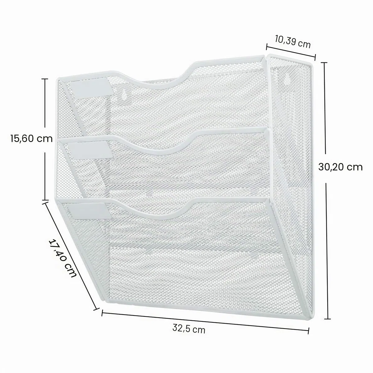 PAG Wandhalterung Dokumentenablage,Zeitschriftenhalter Wand, Wandorganizer Büro Zeitungshalter mit 3 Ebenen,für Zeitschriften/Brief/Zeitung/Notizbuch,Weiß