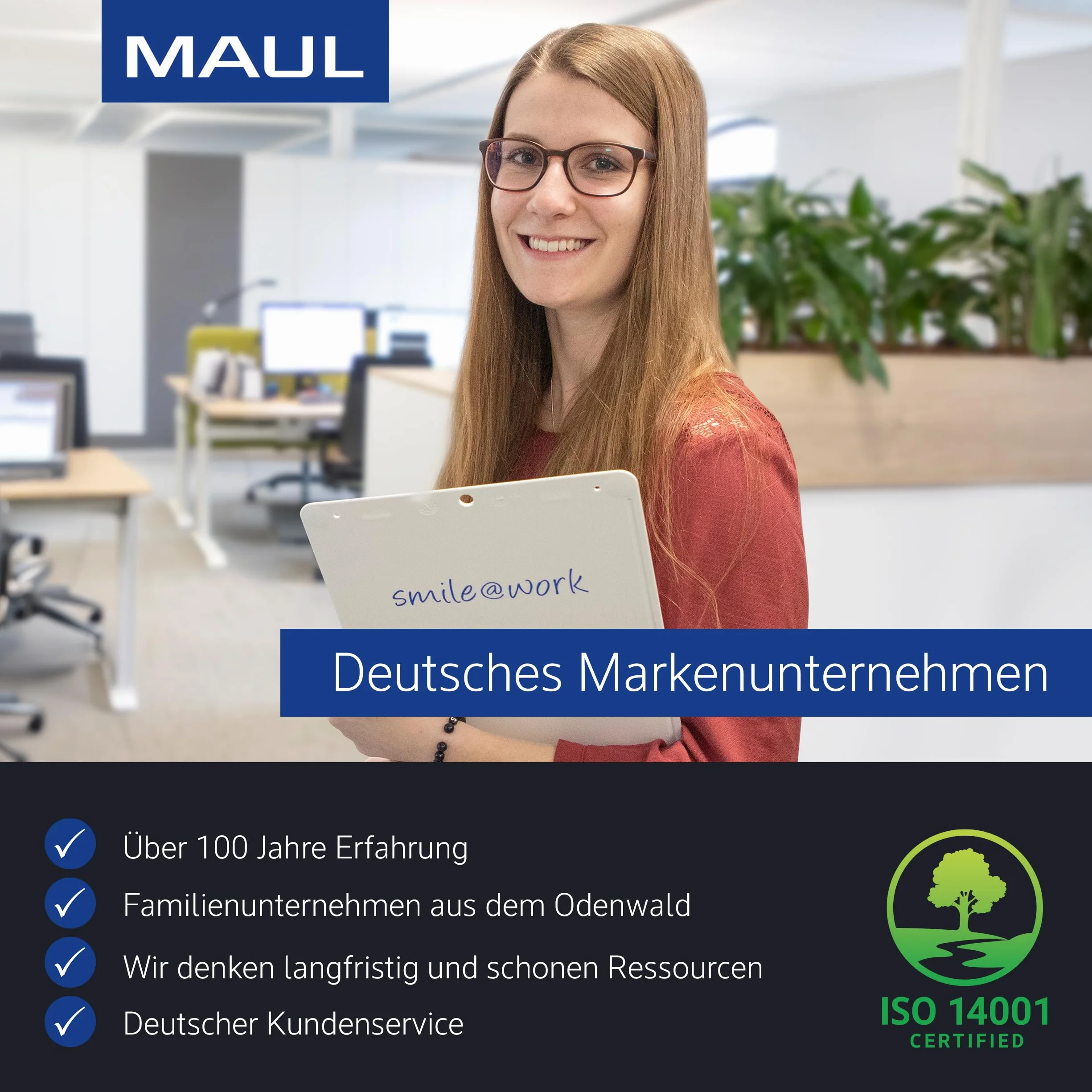 MAUL Klemmbrett A4 | Dokumentenmappe A4 mit Aufbewahrungsbox für Kugelschreiber, Taschenrechner und Notizblock | Öffnung nach oben | Passend für Rucksack und Aktentasche | Breit | Schwarz