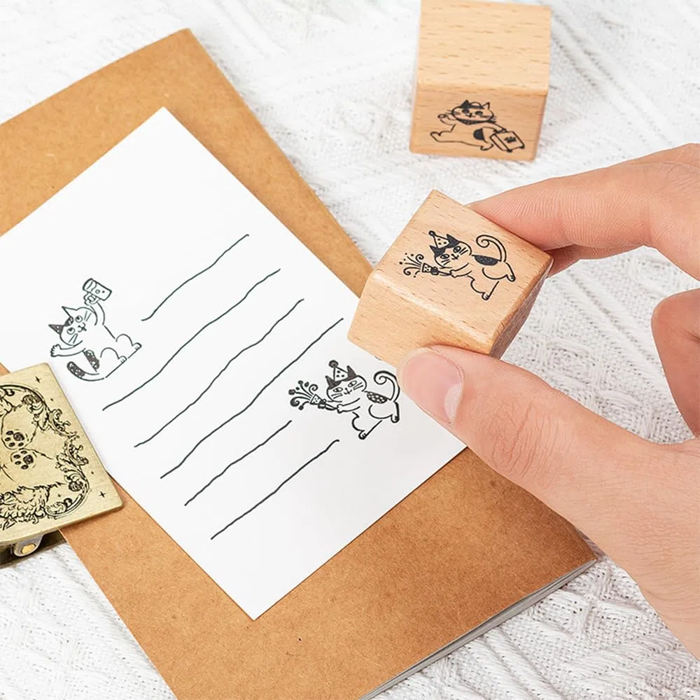 30 Stück Hartholz Stempel Blanko Stempel Rohling Holz Eckig Stempelhalter in 2 Größen 1 Stempelpad Lasergravur Stempelblock für DIY Bastelarbeiten