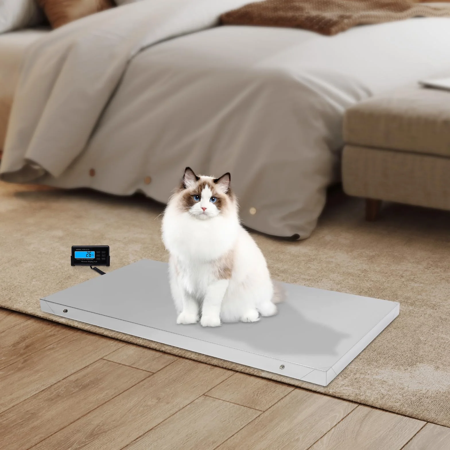 Digitalwaage Plattformwaage Veterinärwaage Bodenwaage Tierwaage Hundewaage Paketwaage Katzenwaage Veterinärwaage Plattformwaage 300KG 103cmx 53cm Industriewaage