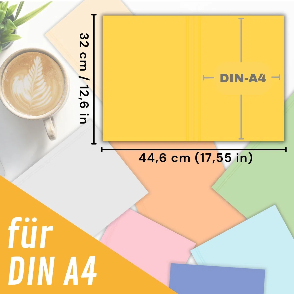 perfect line - 48 Aktendeckel DIN A4 - stabile Papp-Hefter aus Recyclingkarton, 250g/m², diverse Farben - umweltfreundlich, Blauer Engel zertifiziert