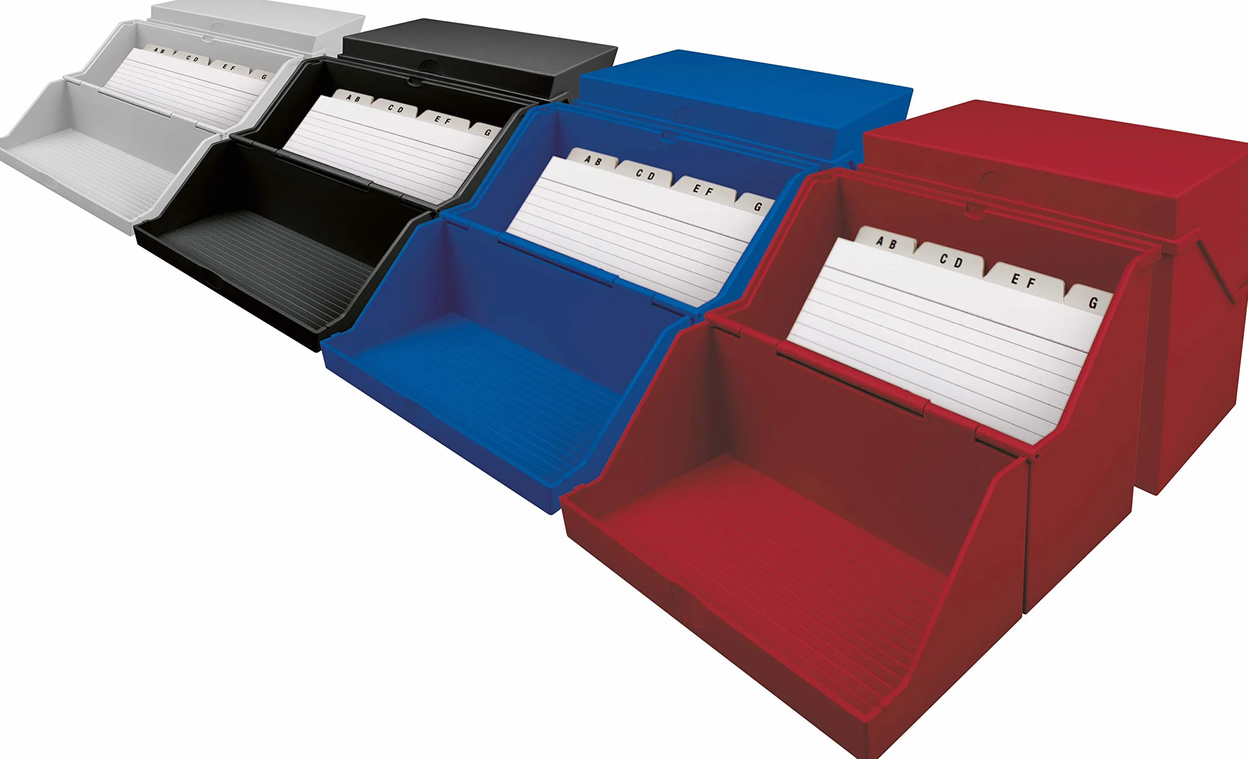 Helit H6214534 - Karteikarten Box „the index“ DIN A5 quer, Kleinkartei blau für ca. 500 Karten (Packung mit 2)
