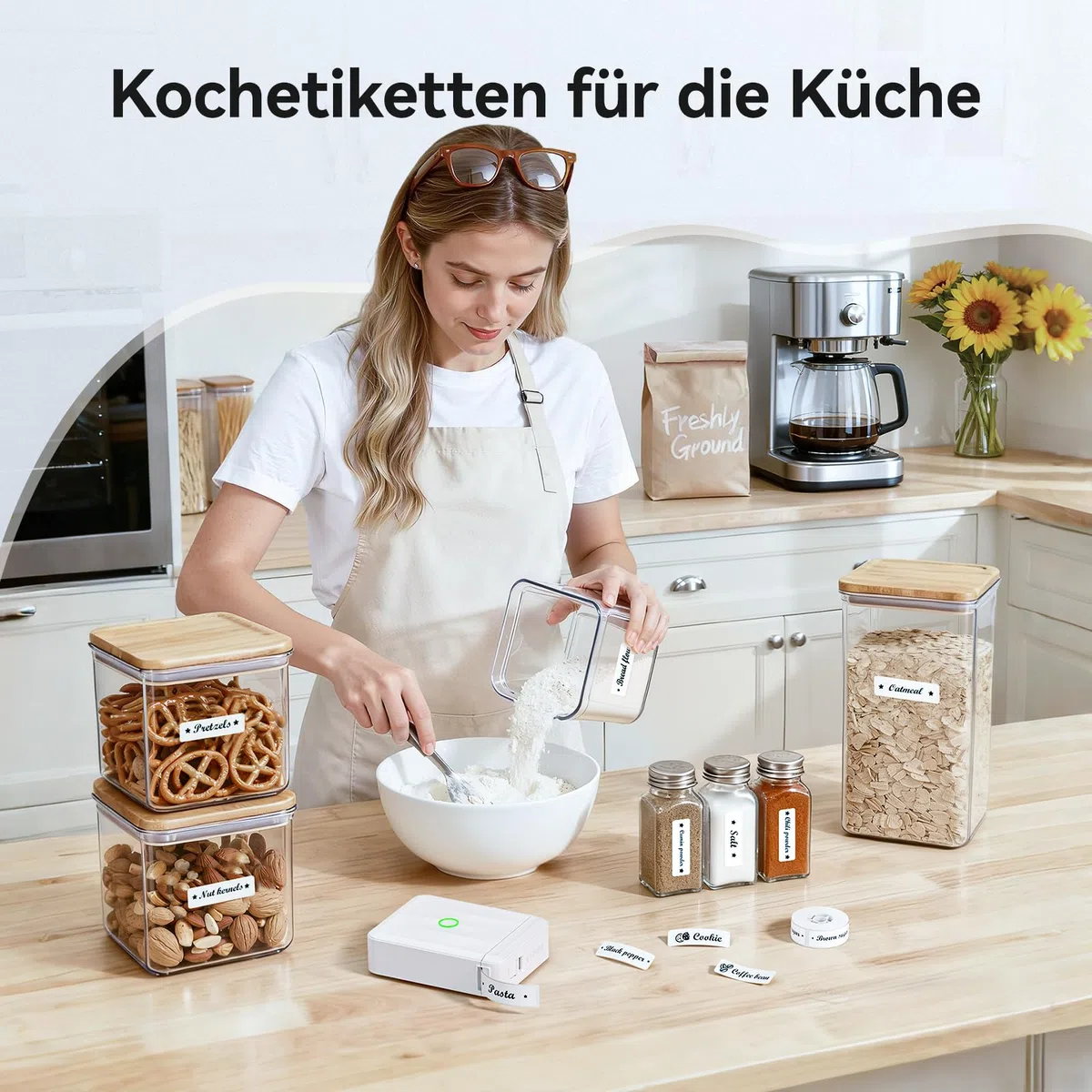 NIIMBOT Etikettendrucker D110 Upgrade, Mini Bluetooth Etikettiergerät Beschriftungsgerät Selbstklebend, Tragbares Sticker drucker Label Printer mit iOS Android, Geeignet für Zuhause Schule Büro, Weiß
