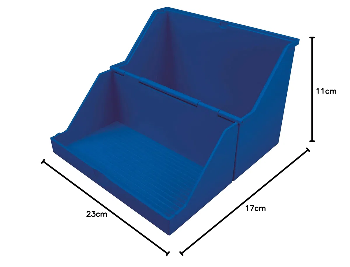 Helit H6214534 - Karteikarten Box „the index“ DIN A5 quer, Kleinkartei blau für ca. 500 Karten (Packung mit 2)
