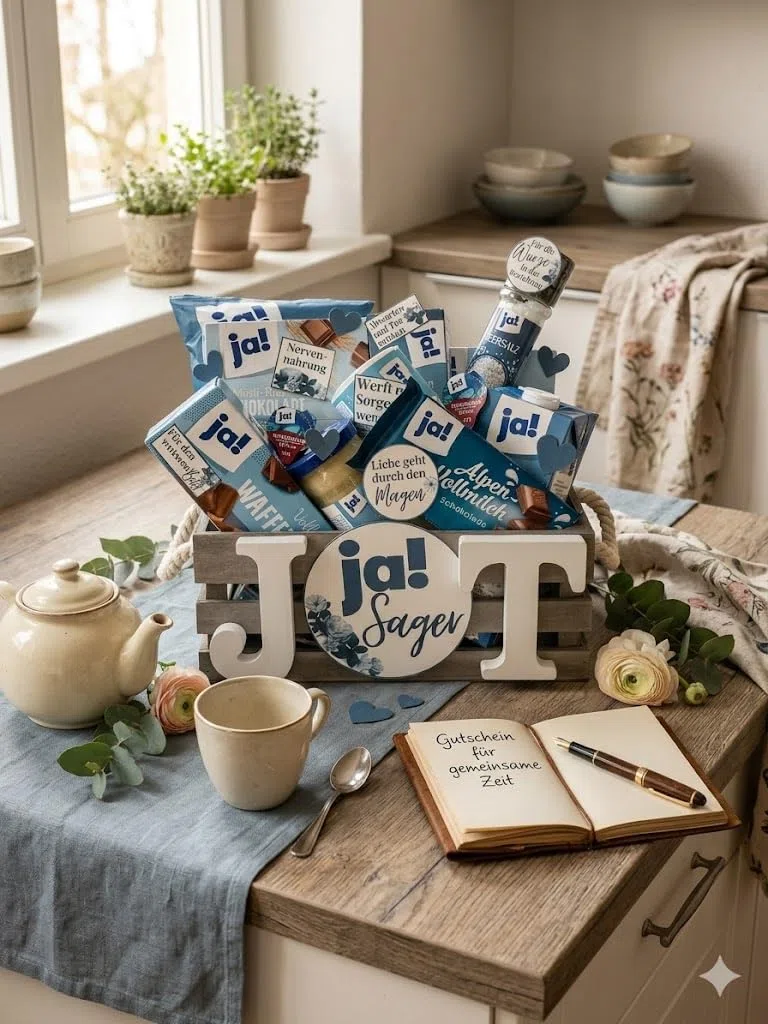 57er Set Ja Sager Korb Etiketten Aufkleber – Lustiges Hochzeitsgeschenk für Brautpaar DIY – Kreatives Verlobungsgeschenk,DIY Hochzeitsgeschenk,Geschenkkorb "Ja" Hochzeitskorb,Hochzeitsdeko Sticker mit