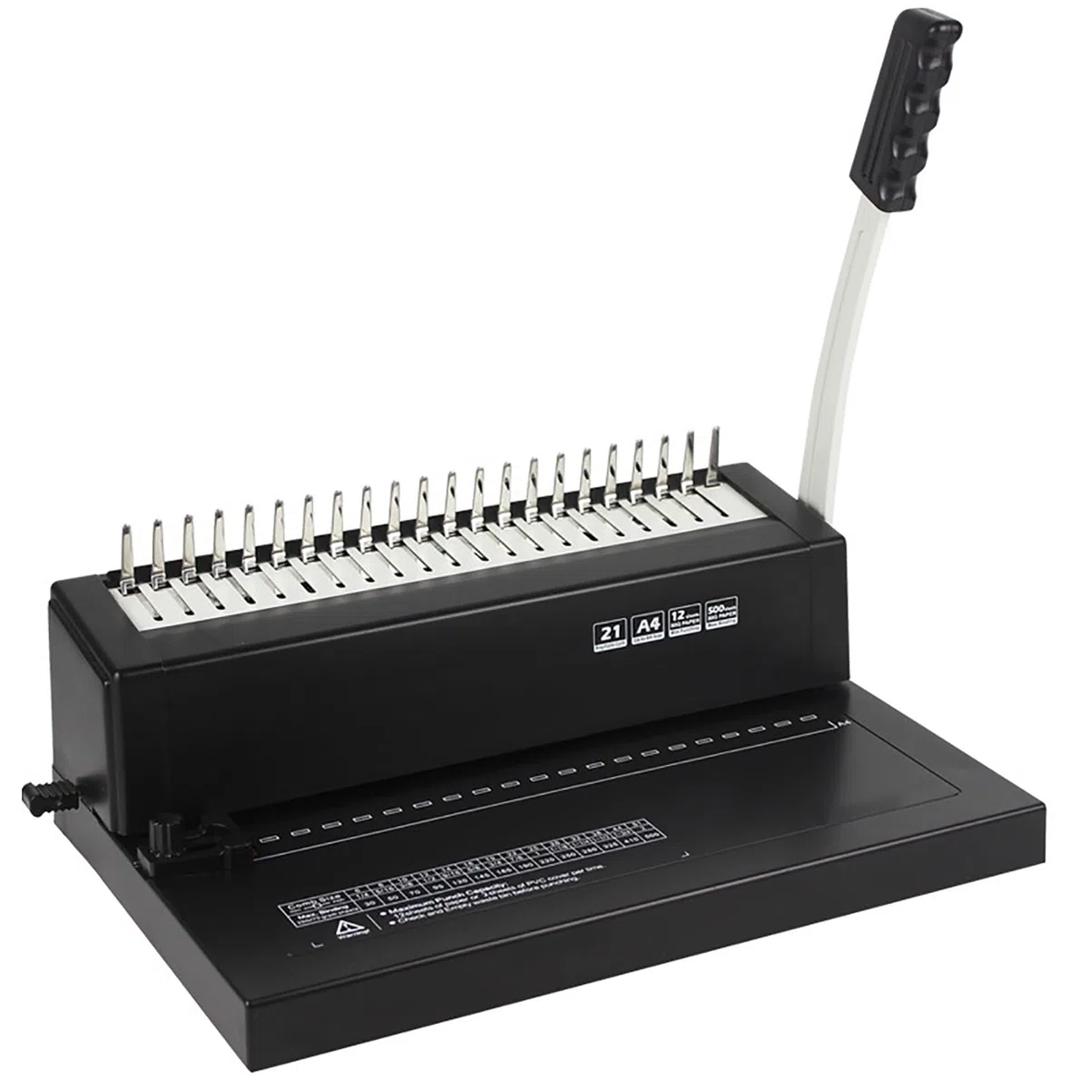 Manuelle Kammbindemaschine für A4, B5, A5 Papier, 21-fach Locher mit verstellbarem Rand, Dokument & Kalender Binder