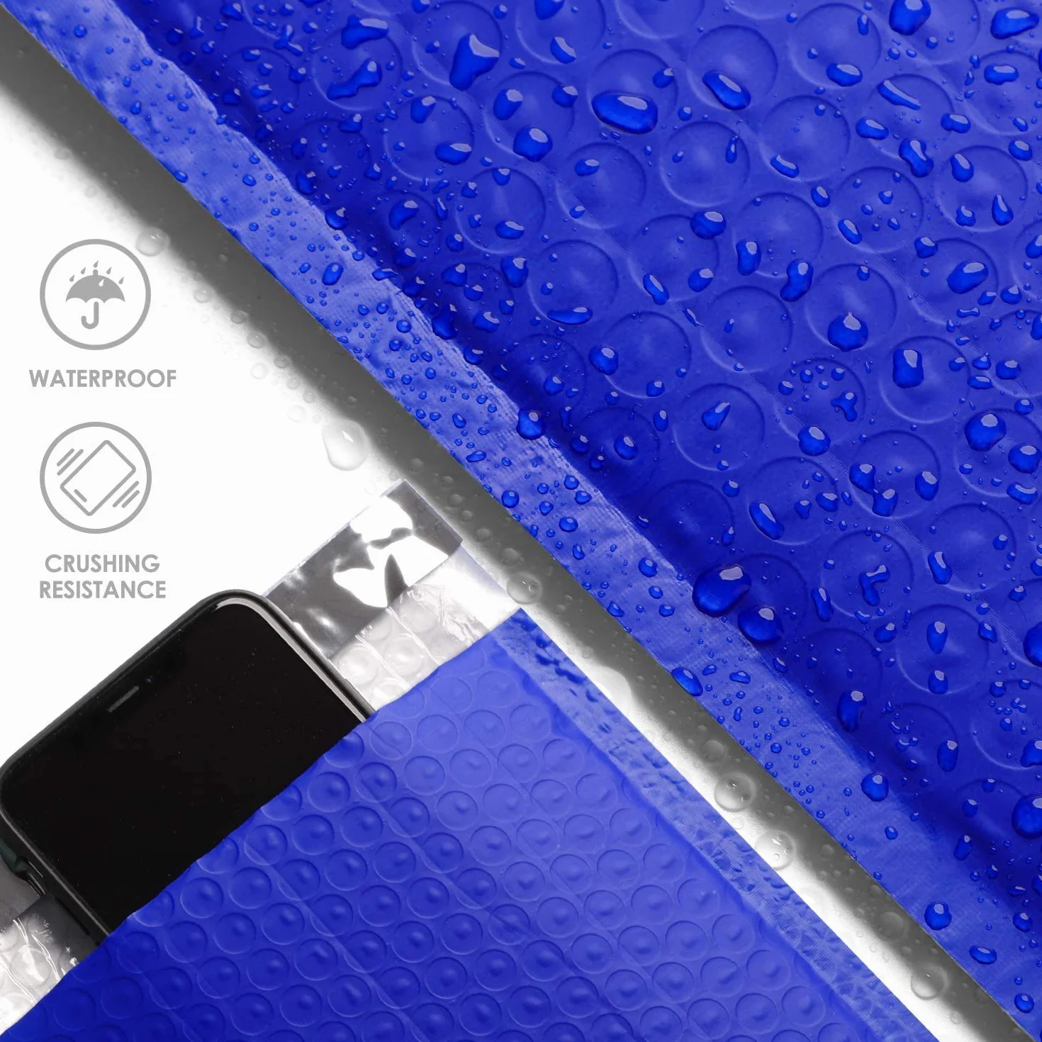 Switory 50 Stück Versandtaschen A5 Polsterumschläge 15,3 cm x 26,9 cm Poly Bubble Mailer Gepolsterte Umschläge Bubble Lined Poly Mailer Selbstversiegelnde für Verpackung Blau