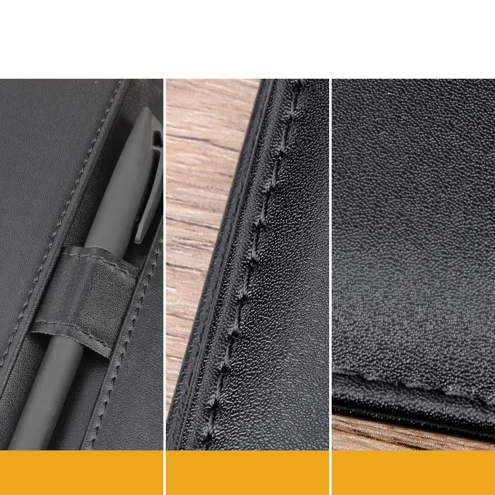 A4 Aktenordner Klemmbrett Schreibblock Memo-Clipboard Doppelclips Leder Multifunktionaler Ordner Utility Konferenzclip (Farbe: Svart, Größe: 23 * 32 cm) (Svart 23 * 32 cm)