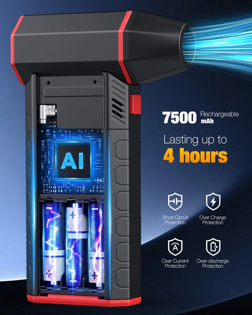 Elektrische Staubgebläse, 10 In 1 Pro Elektrische Druckluftspray für PC Reinigungsset, 3-Gang 150000 U/min Air Duster mit Licht, Reinigung für PC, Elektronik, Sofa, Auto, Bürogeräte