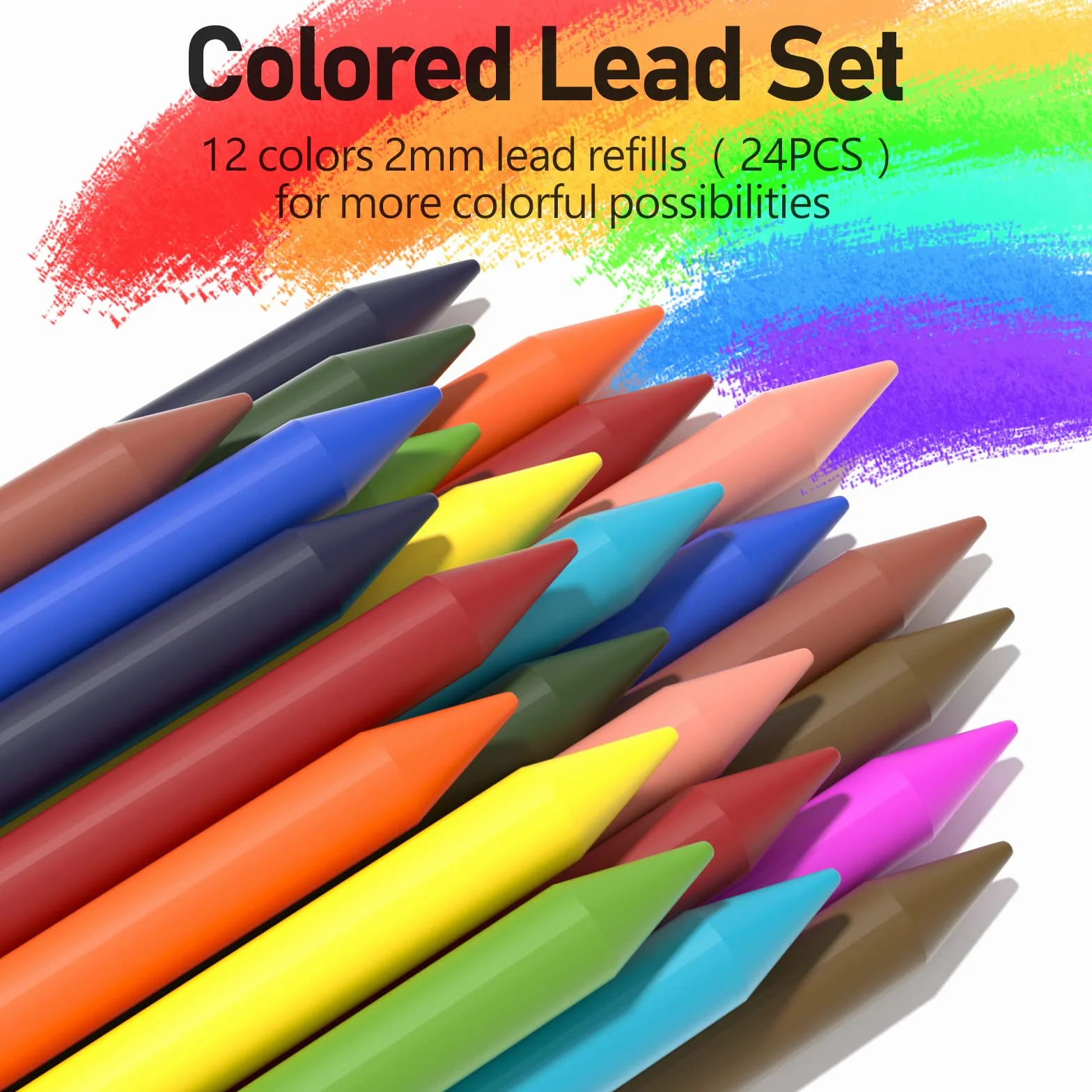 Four Candies 25-teiliges Kunst Druckbleistift-Set mit Etui, Metall-Druckbleistifte 0,5, 0,7, 0,9 mm 2 mm Kupplungsstift (HB 2H 2B 4B Farbe) mit 432 Stück Graphit Minen-Nachfüllungen für Zeichnen
