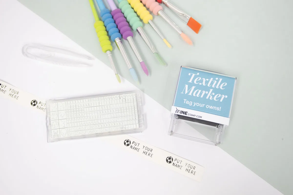 Mine Stamp Stempel für Kleidung und Bücher | Kompakter personalisierter Kleidungsmarker für Erwachsene und Kinder | Personalisierter Namensstempel für Kinderkleidung