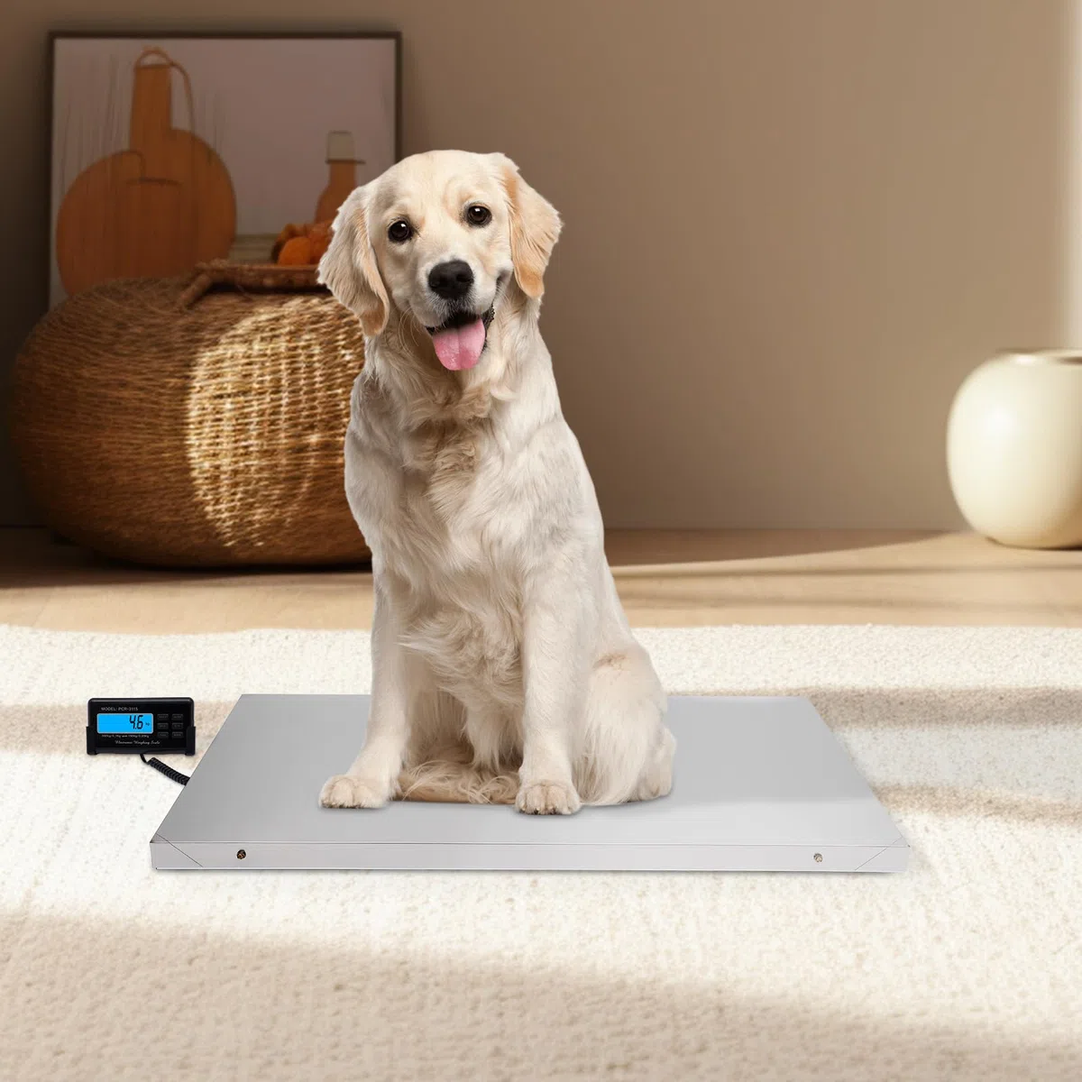 Digitalwaage Plattformwaage Veterinärwaage Bodenwaage Tierwaage Hundewaage Paketwaage Katzenwaage Veterinärwaage Plattformwaage 300KG 103cmx 53cm Industriewaage