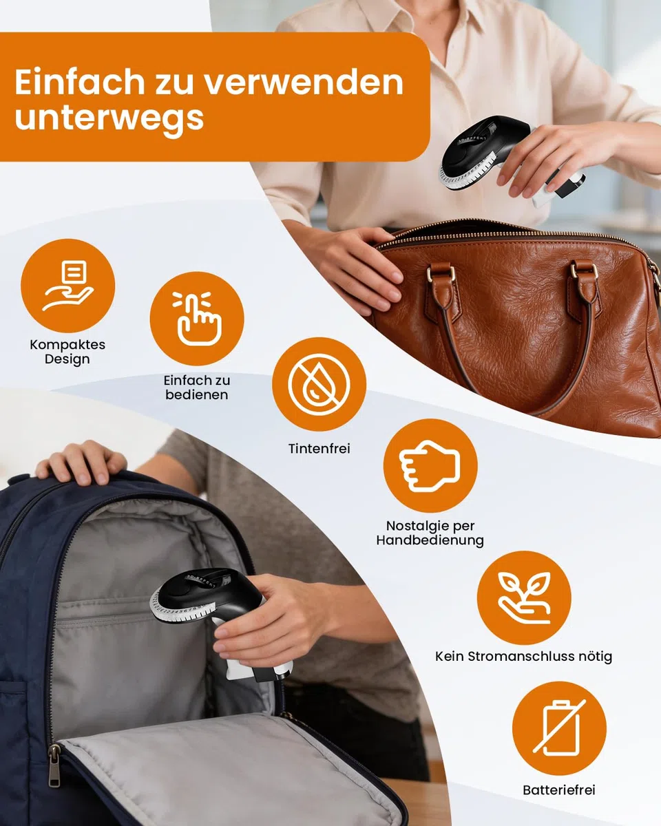Prägegerät Beschriftungsgerät, Retro 3D Prägegerät, Vintage Etikettiergerät mit 3 Schwarzes Band Wasserfesten – Omega S Für Bastelset, Kinder DIY-Projekte, Zuhause, Büro & Schule