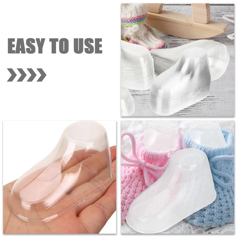 Amosfun Transparentes Baby Fußmodell 8Cm Für Babyschuh Präsentation Und Lauflernsocken Anzeige Im Geschäft Und Zuhause