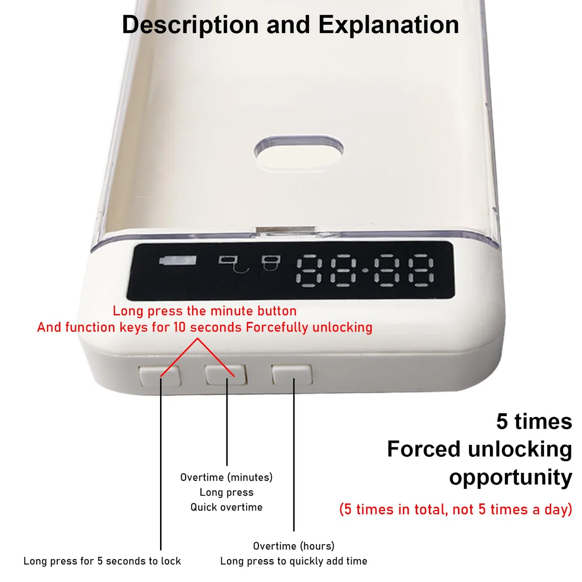 Handy-Sperrbox mit Timer, Handy Gefängnis, Telefon Safe Box zur Selbstkontrolle, Verschlüssbare Handy Safe Box, Telefonschlossbox Kompatibel mit iPhone & Android Smartphones (bis 6.7 Zoll)