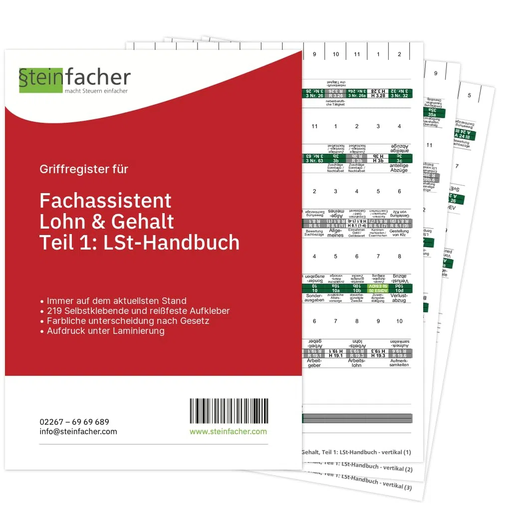 Griffregister für FACHASSISTENT LOHN & GEHALT, Teil 1: LSt-Handbuch (Lesart: vertikal)