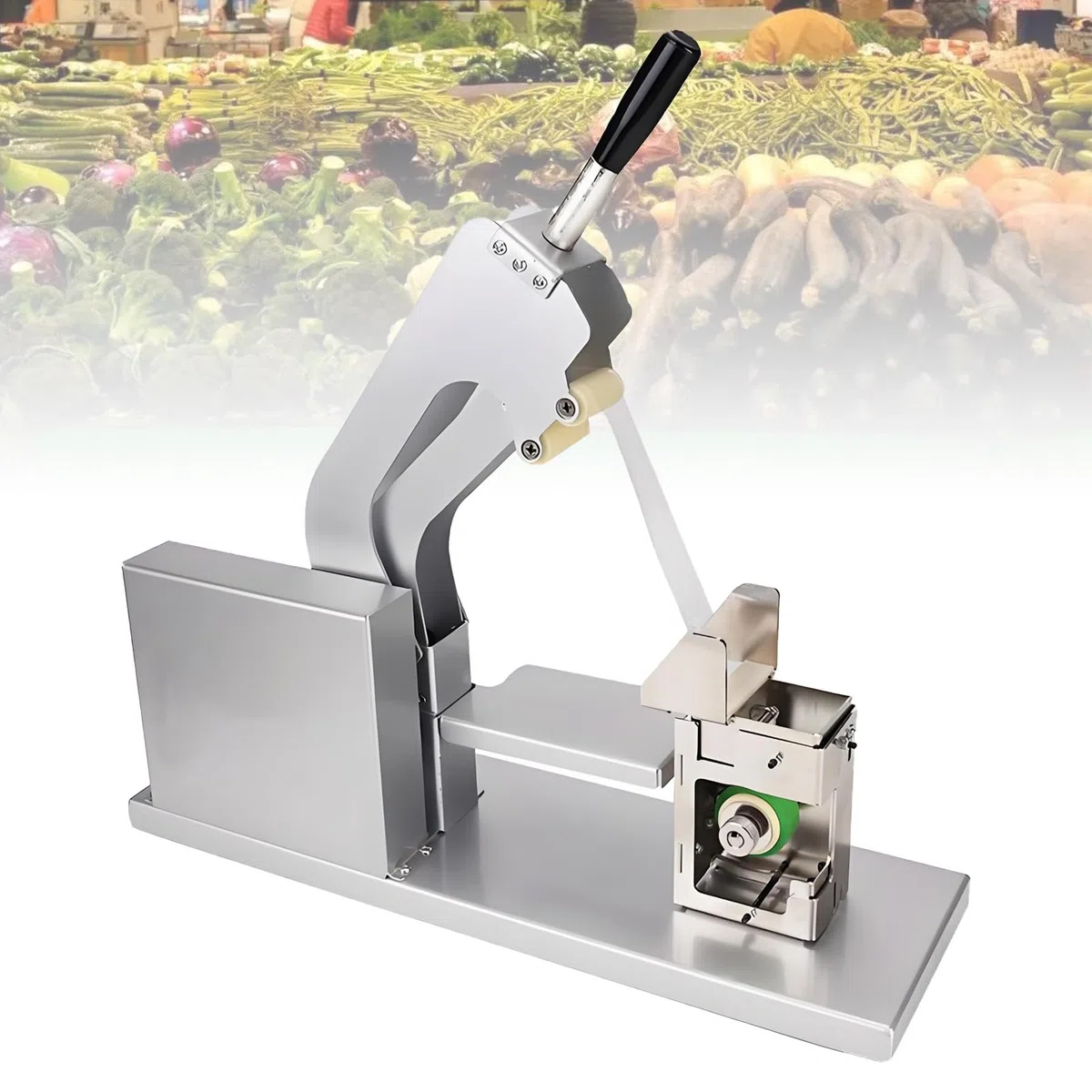 Halbautomatische Bindemaschine für frische Produkte, verstellbare Höhe und Folienspannung, robuster Stahlriemen für Restaurants, Einzelhandel, landwirtschaftliche Nutzung