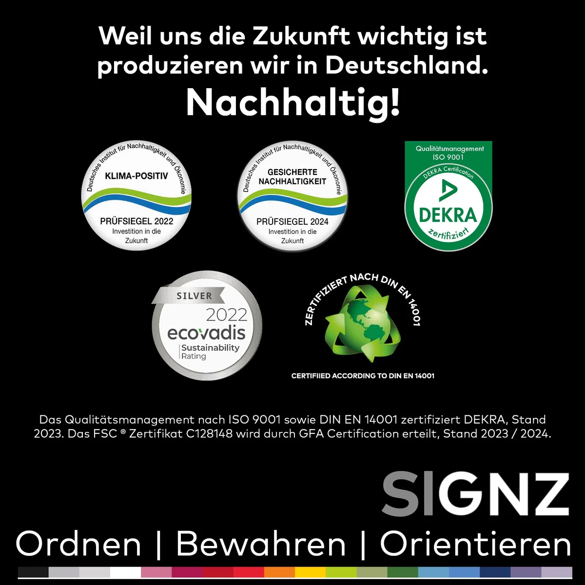 SIGNZ Register DIN A4, 31 - teilig, 3 Stück, extra starke Trennblätter, CO2-neutral hergestellt, made in Germany