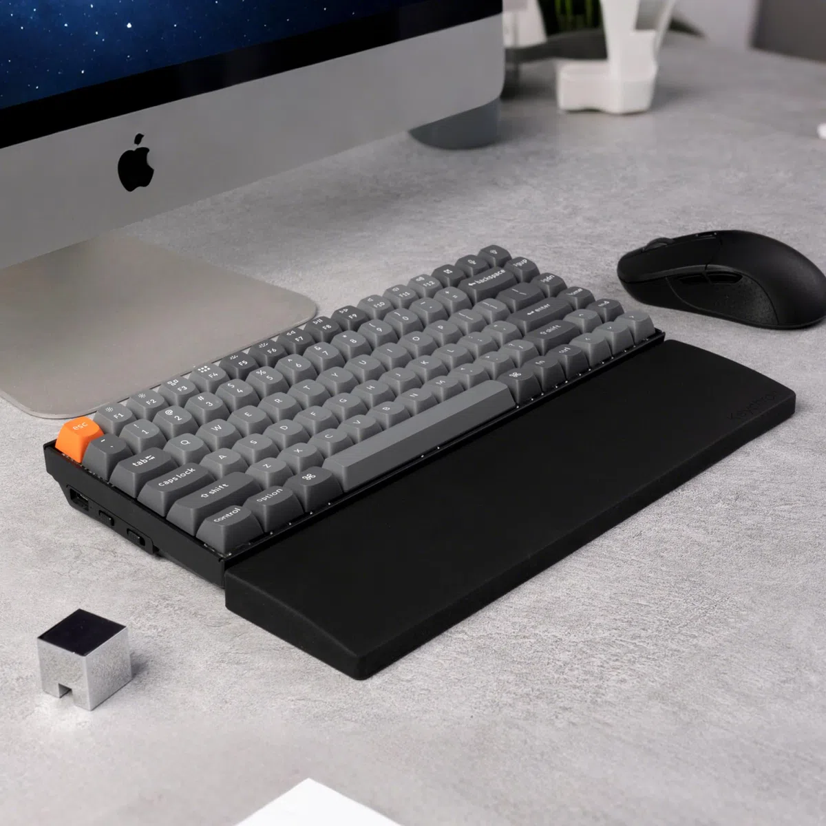 Keychron Silicone Wrist & Palm Rest – 317mm (12.48") for 75% Layout Mechanical Keyboards – Fits K2 / K6 / K2 Pro / K6 Pro / K2 Max / K2 HE – Smooth-Touch Typing Support with Honeycomb Non-Slip Base