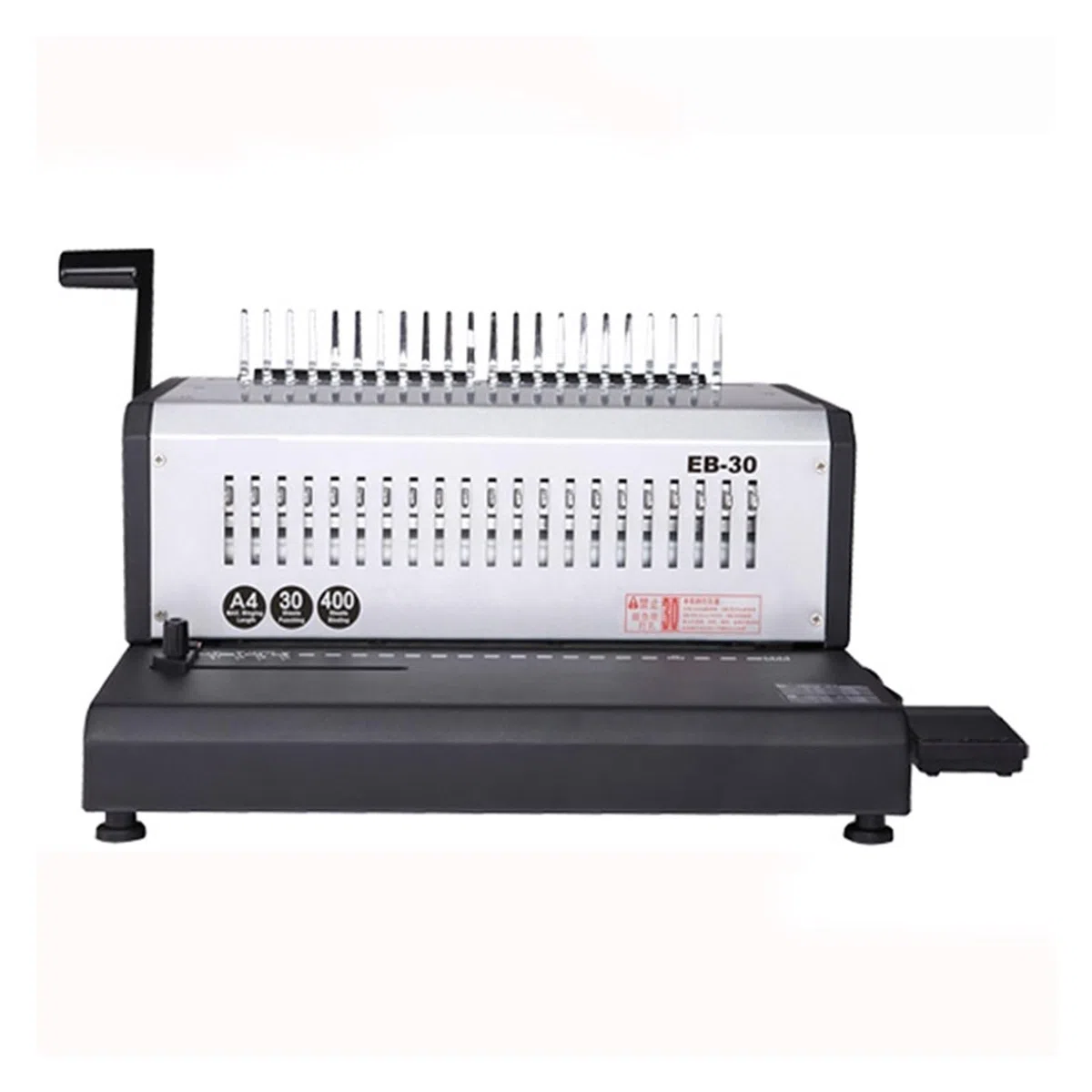 Bindegerät, Elektrische Kammbindemaschine EB-30 A4-Stanzmaschine 21 Löcher Gummiringclips Dual-Use-Bindemaschine, für A4, A5 oder kleinere Formate