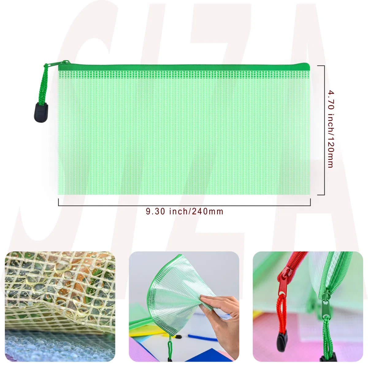 20 Stück Kleine Tasche mit Reissverschluss, 240x120 mm Stifteetui Reißverschlusstasche Dokumententasche Kunststoff Zip Beutel für Quittung, Arzneimittel, Schreibwaren und Allerlei Kleinkram