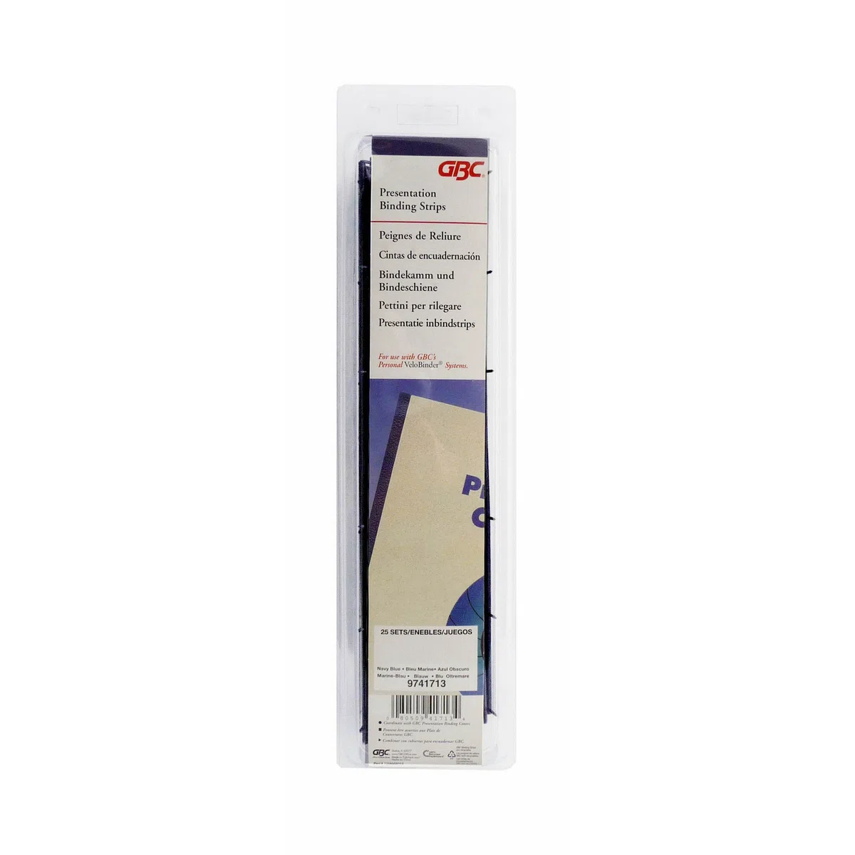 GBC VeloBind Bindestrips, 45mm, 25 Stück, A4, blau