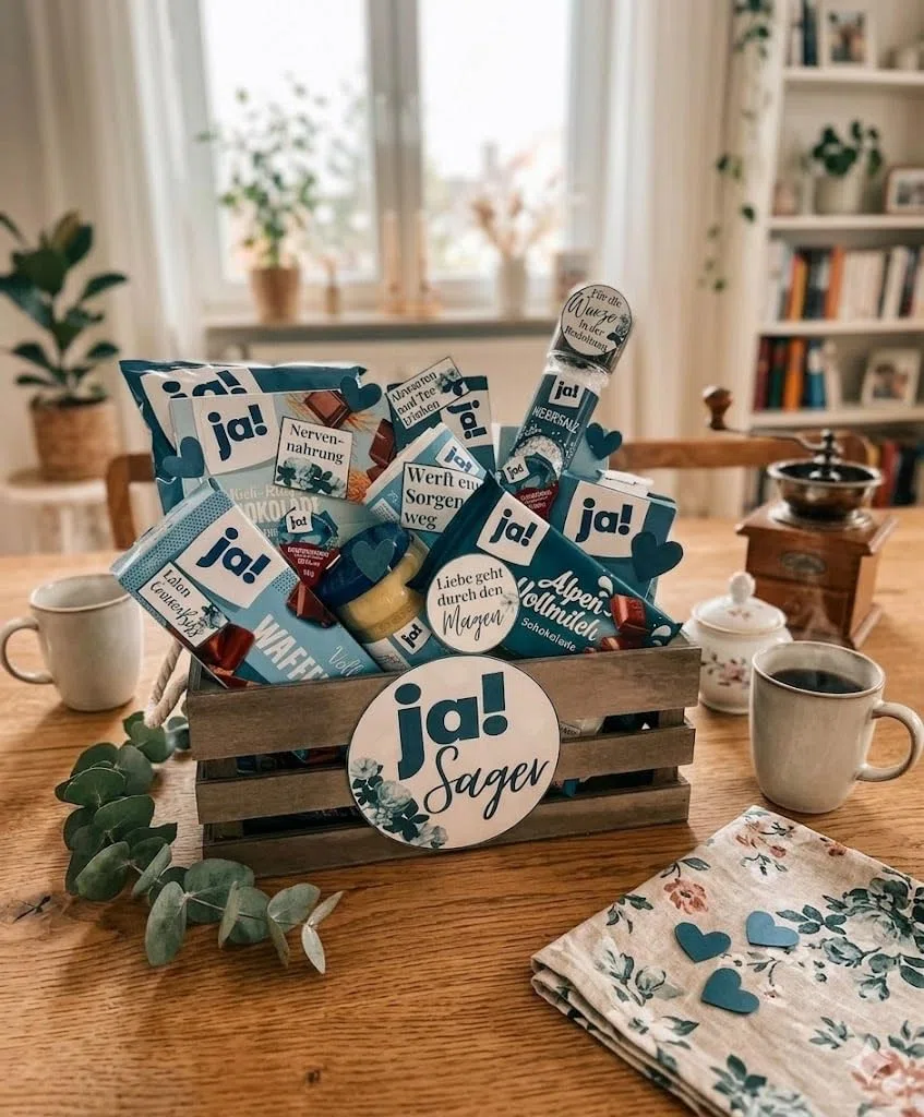 57er Set Ja Sager Korb Etiketten Aufkleber – Lustiges Hochzeitsgeschenk für Brautpaar DIY – Kreatives Verlobungsgeschenk,DIY Hochzeitsgeschenk,Geschenkkorb "Ja" Hochzeitskorb,Hochzeitsdeko Sticker mit