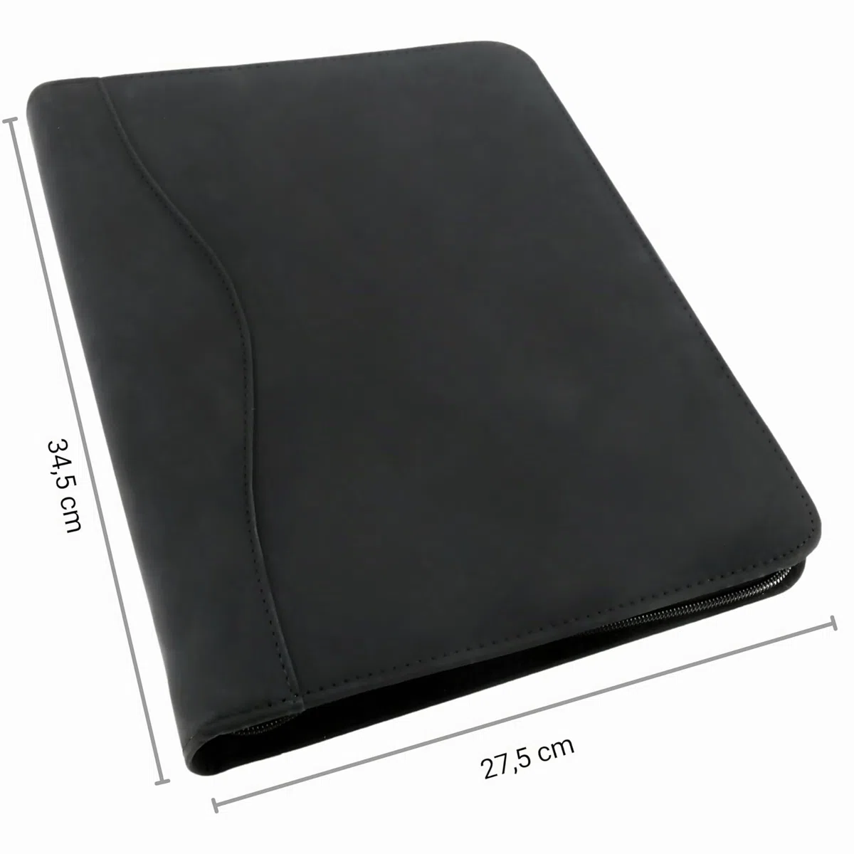 Alassio 30070 - Ringbuchmappe RONDO im DIN A4 Format, Schreibmappe aus Kunstleder, Dokumentenmappe in schwarz, Mappe ca. 34,5 x 27,5 x 4 cm