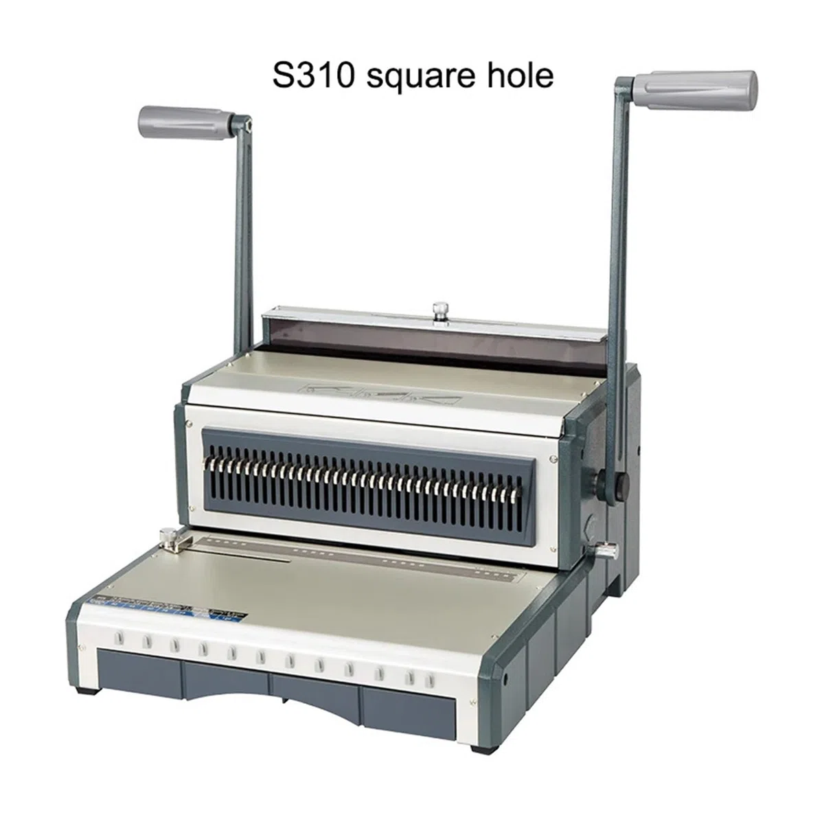 Bindegerät, 34-Loch-Eisenring-Bindemaschine, Rundloch-Eisenring-Wandkalender-Bindemaschine, Draht-Tischkalender-Stanzvertragsangebot, für A4, A5 oder kleinere Formate(S310 square hole)