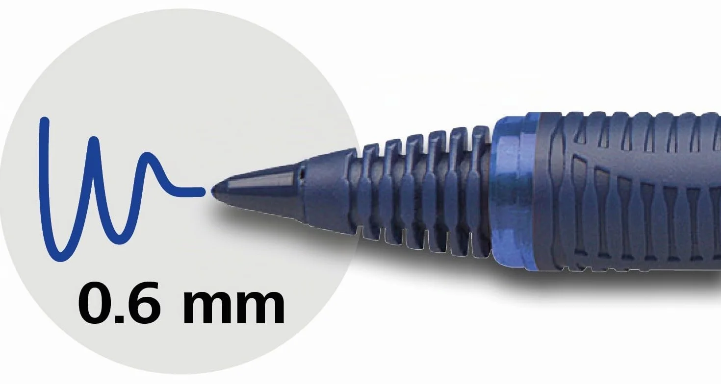 Schneider 183003 One Business Tintenroller (dokumentenecht mit 0,6 mm Strichstärke, Made in Germany) 10er Pack, blau