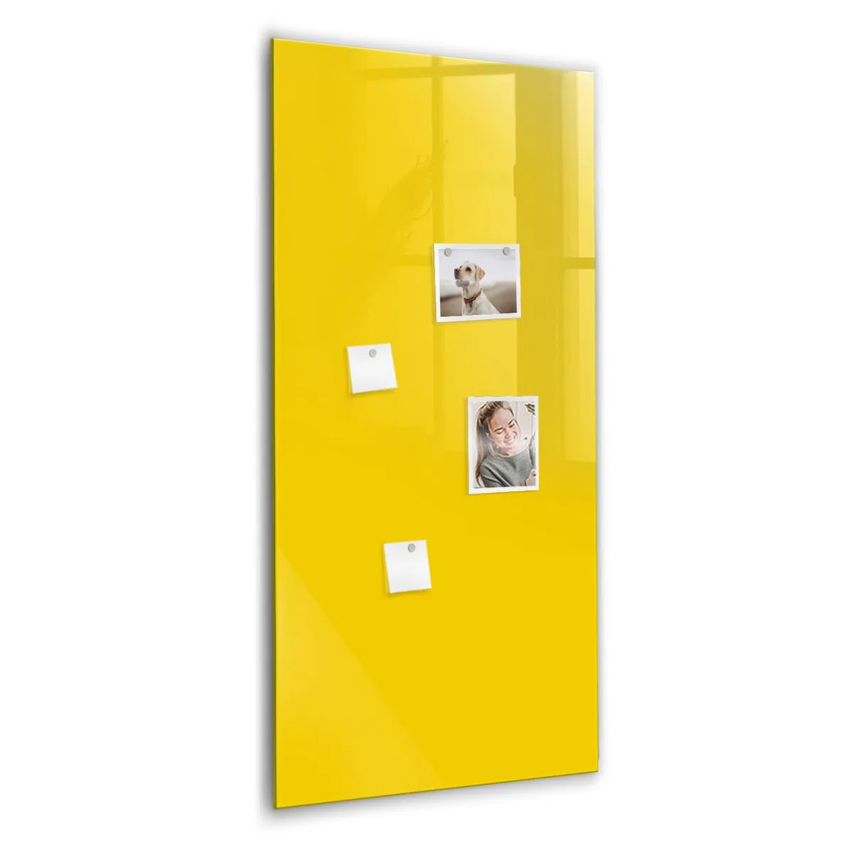 Premium Glas-Magnetboard hochformat | Magnetische Schreibtafel aus Glas | Ideal für Organisation & kreative Planung - 60x120cm Hellgelbe Farbe