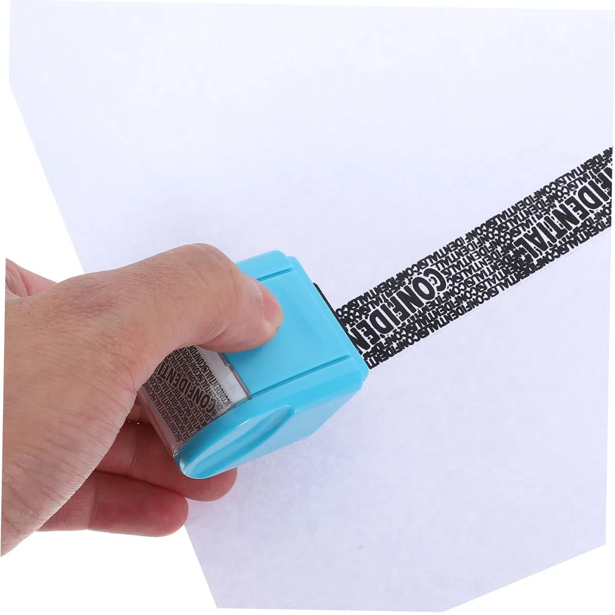 Gadpiparty Rollstempel aus Kunststoff mit Blauem Griff zum Abdecken Sensibler Informationen im Büro und Versand für Effektiven Identitätsschutz