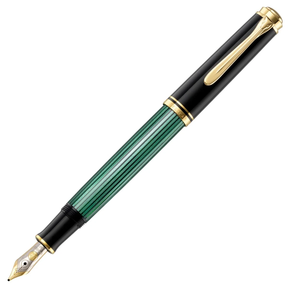 Pelikan Souverän M400 Kolbenfüllfederhalter, Schwarz/Grün