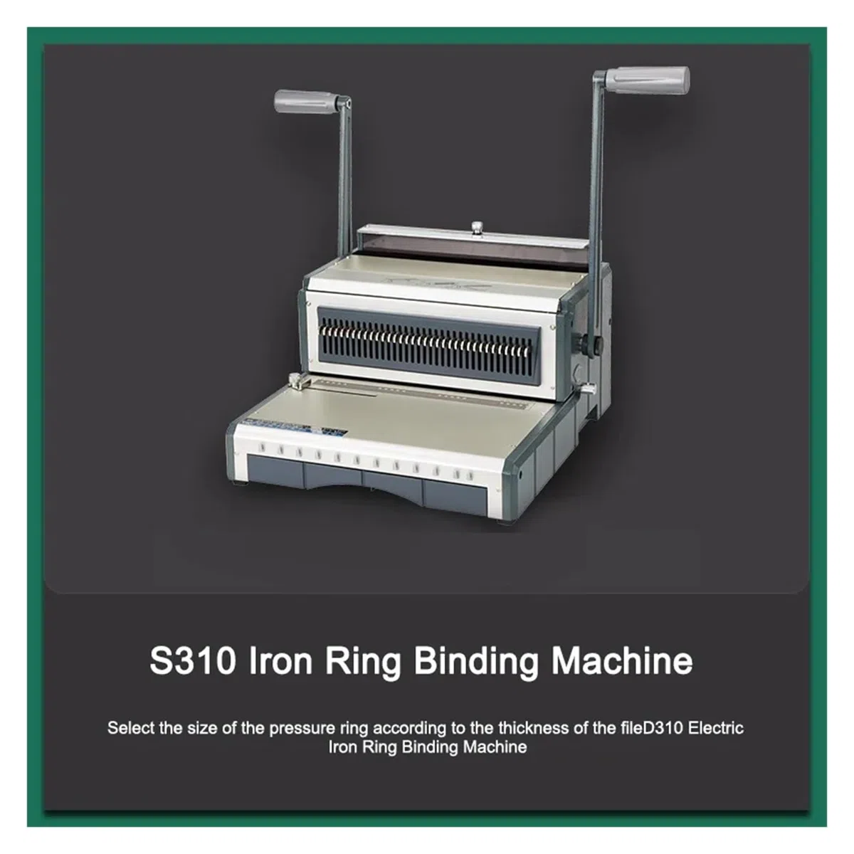 Bindegerät, 34-Loch-Eisenring-Bindemaschine, Rundloch-Eisenring-Wandkalender-Bindemaschine, Draht-Tischkalender-Stanzvertragsangebot, für A4, A5 oder kleinere Formate(S310 square hole)