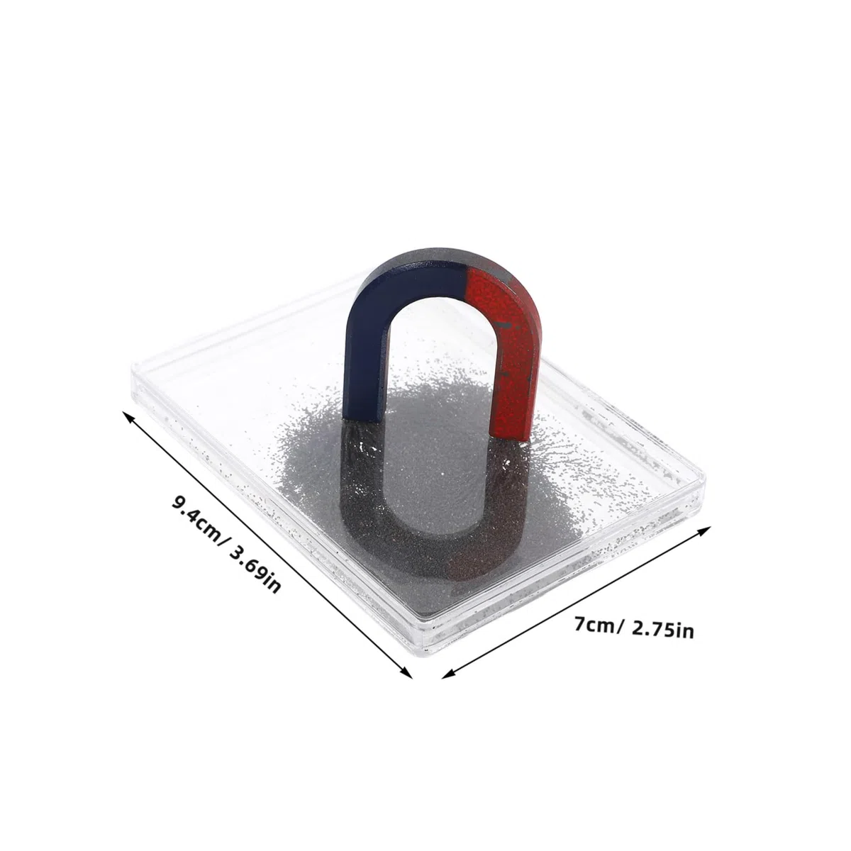 Cabilock Hufeisenmagnet mit Eisenpulver für Magnetfeld Experimente Kunststoffbox zum Zeichnen Magnetischer Feldlinien Physik Lehrinstrument für Schüler und Unterricht