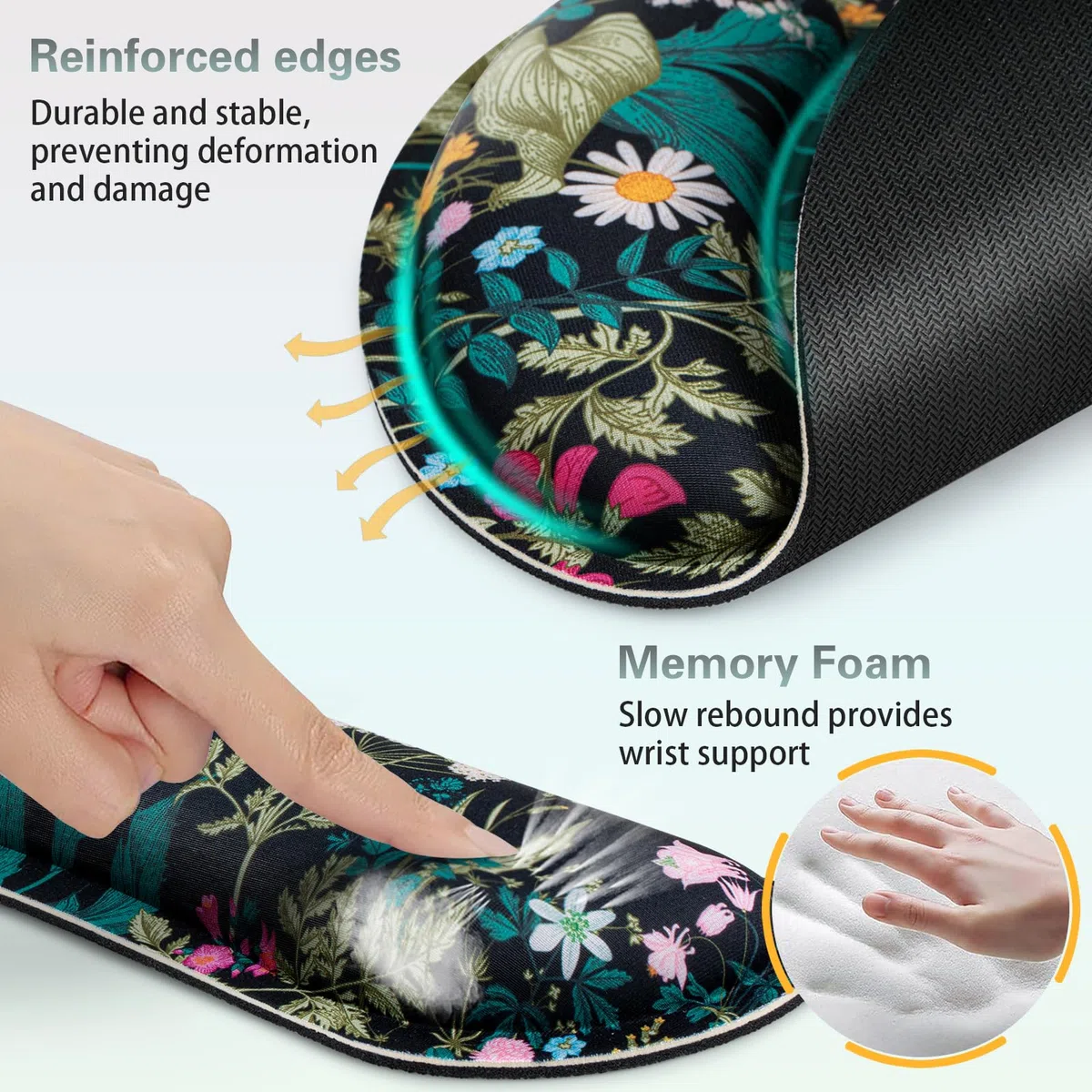 3-in-1 Mousepad Set,Mauspad mit Gelkissen+Handballenauflage Tastatur+Untersetzer,Mauspad XXL mit Rutschfester,Ergonomisches Mauspad,Schmerzlinderung Maus Pad für Spiele,Zuhause,Büro