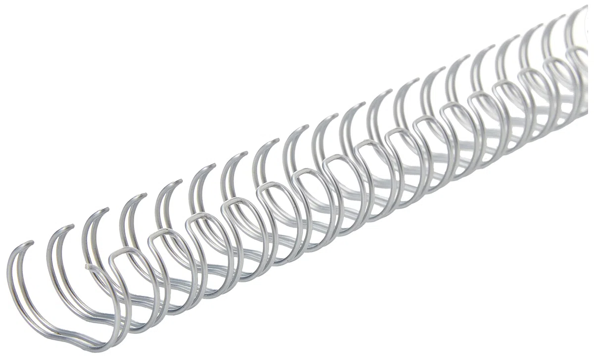 Renz Ring Wire Drahtkamm-Bindeelemente in 3:1 Teilung, 34 Schlaufen, Durchmesser 14.3 mm, 9/16 Zoll, silber/matt