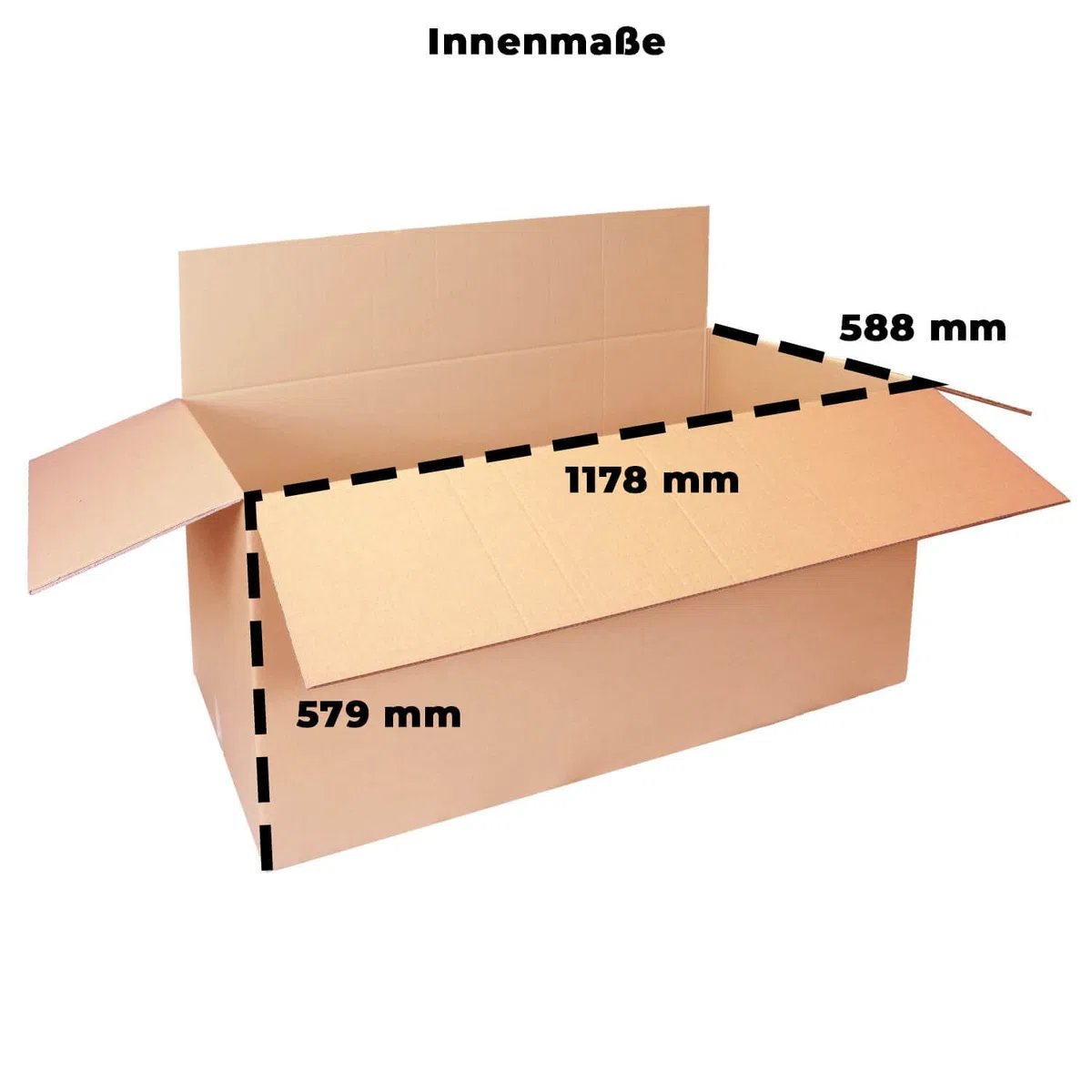 smiley pack 1x Versandkarton 120x60x60cm, für Maximalmaß, extra stabil und robust (zweiwellig), belastbar bis 31,5 kg, Karton, Faltkarton 1200x600x600mm, Kartonage, Versand-Box