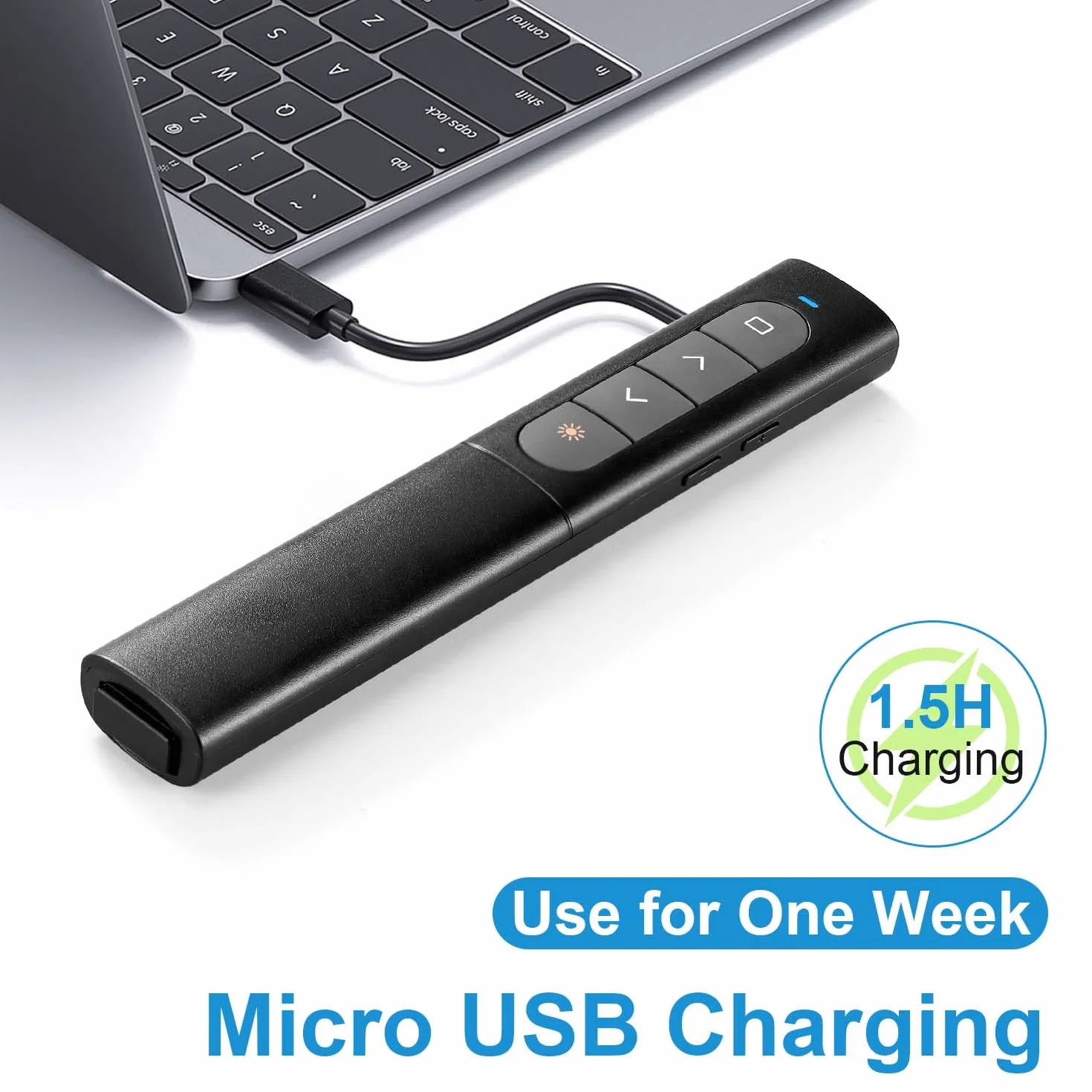 USB/Type-C 2-in-1 Wireless Presenter Aufla-dbarmit Hyperlink Lautstärkeregler, 2.4Ghz Powerpoint Fernbedienung Pointer für Präsentationen Klicker, Kabelloser Präsenter für Mac Laptop