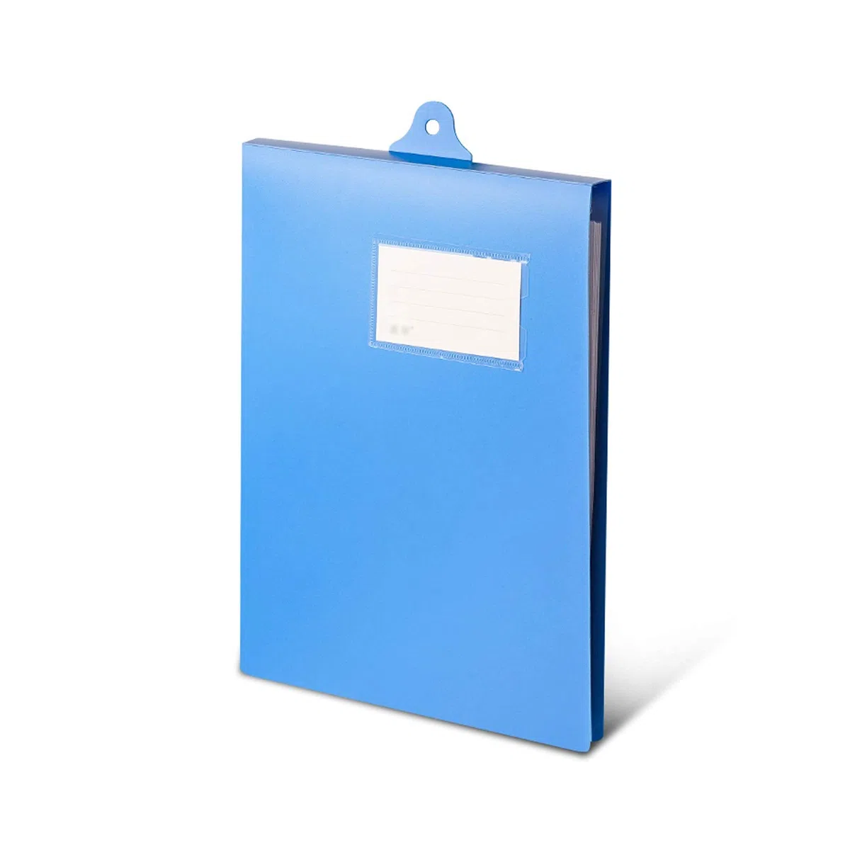 Portfolio-Lederordner, Klemmbrett, 20 Stück, hängende A4-Ordner, vertikale Dokumentenmappe aus Kunststoff, großes Fassungsvermögen, blaues Klemmbrett for Büro, Schule und Unternehmen