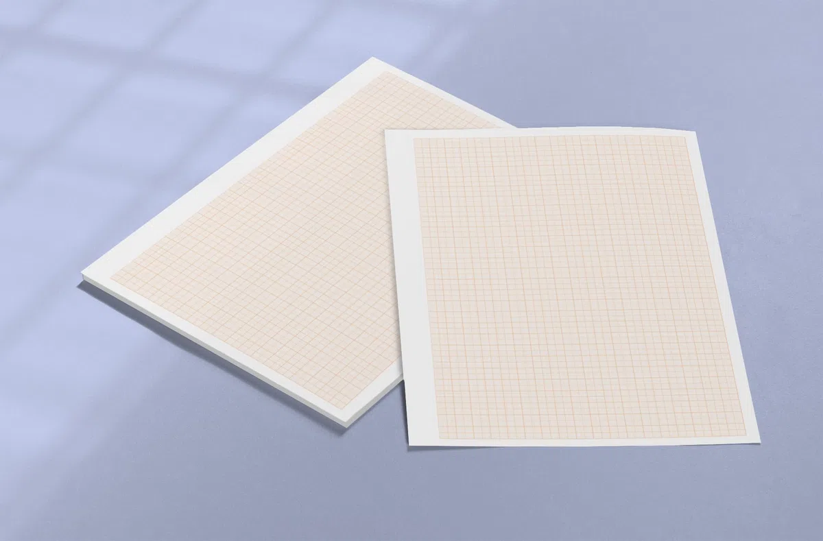 Millimeterpapier, Millimeterpapierblock, Aufmassblock, DIN A4, 80 g/m2, 50 Blatt, 1 mm Raster, orange (22747_5)