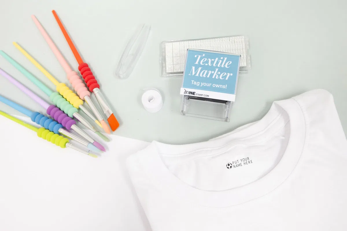 Mine Stamp Stempel für Kleidung und Bücher | Kompakter personalisierter Kleidungsmarker für Erwachsene und Kinder | Personalisierter Namensstempel für Kinderkleidung
