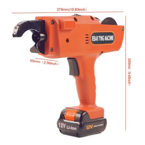 Automatische Rebar Tying Machine Stahlbeton Bindemaschine Mit Linie Akku Drahtbindemaschine FüR Bindedraht Drahtbindemaschine+Linie DrahtbindegeräT BewehrungsbindegeräT 12V 8-34mm Orange