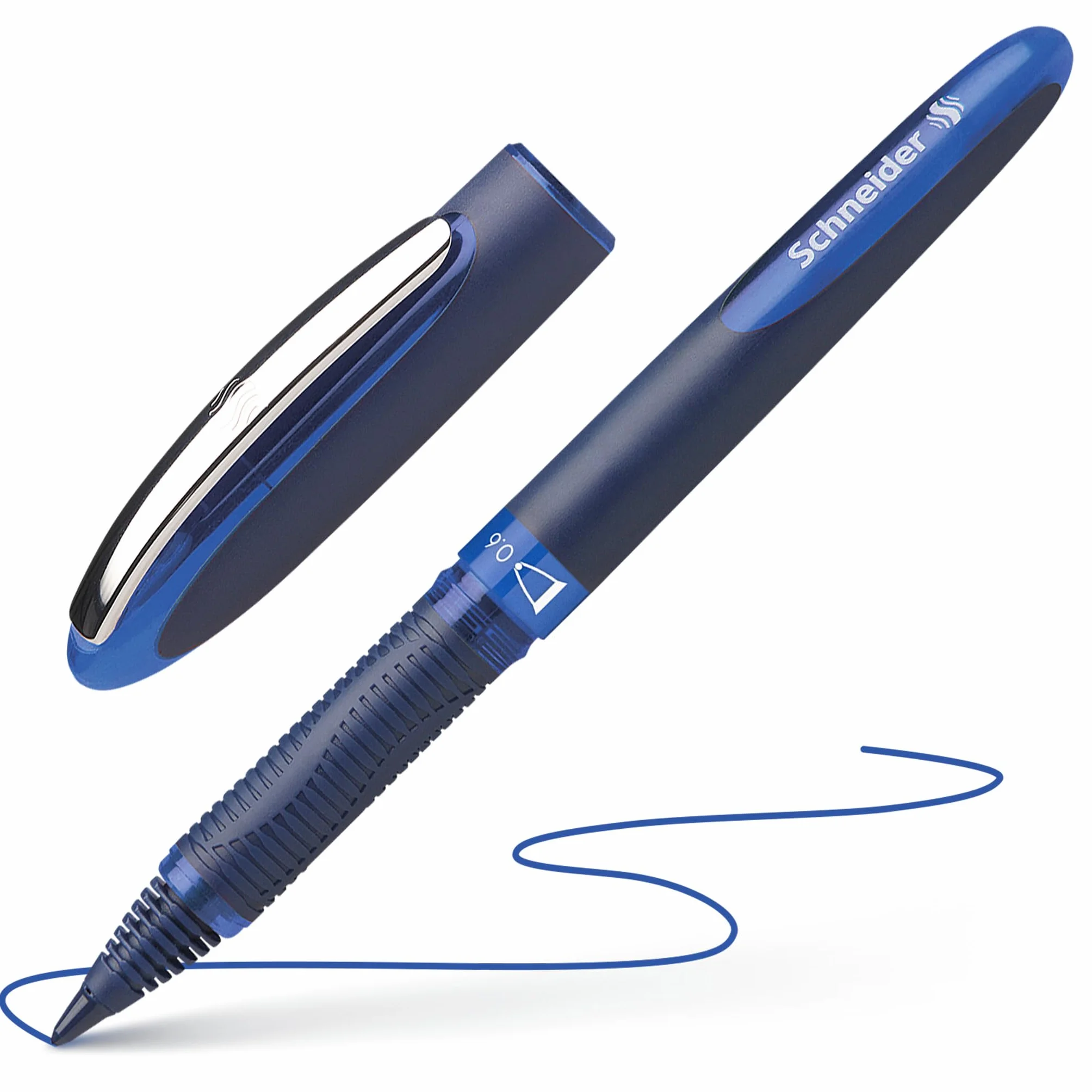 Schneider 183003 One Business Tintenroller (dokumentenecht mit 0,6 mm Strichstärke, Made in Germany) 10er Pack, blau