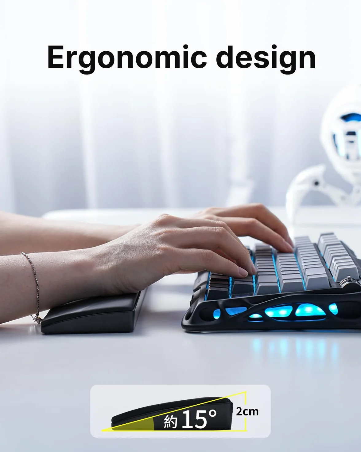 GravaStar Tastatur Handgelenkauflage Pad-Schwarz