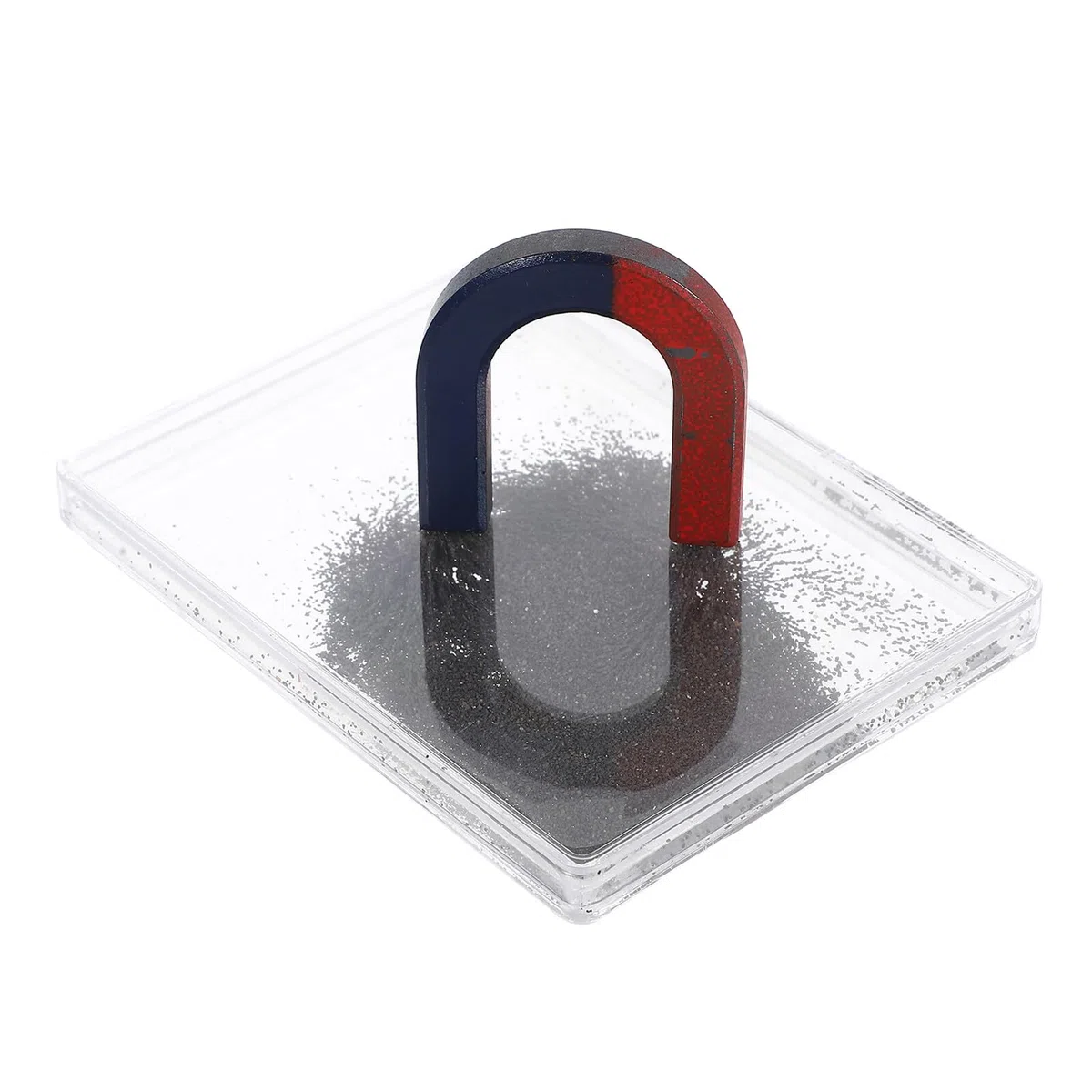 Cabilock Hufeisenmagnet mit Eisenpulver für Magnetfeld Experimente Kunststoffbox zum Zeichnen Magnetischer Feldlinien Physik Lehrinstrument für Schüler und Unterricht