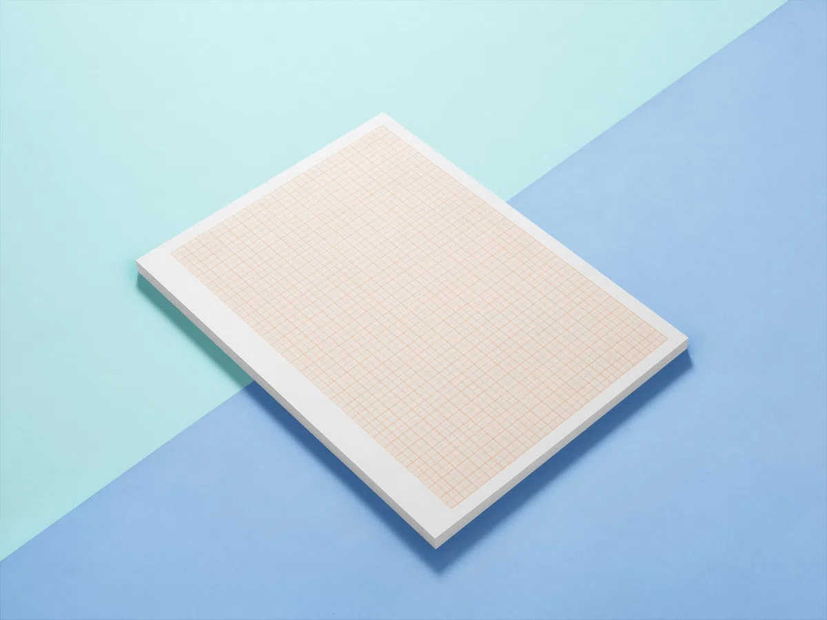 Millimeterpapier, Millimeterpapierblock, Aufmassblock, DIN A4, 80 g/m2, 50 Blatt, 1 mm Raster, orange (22747_5)