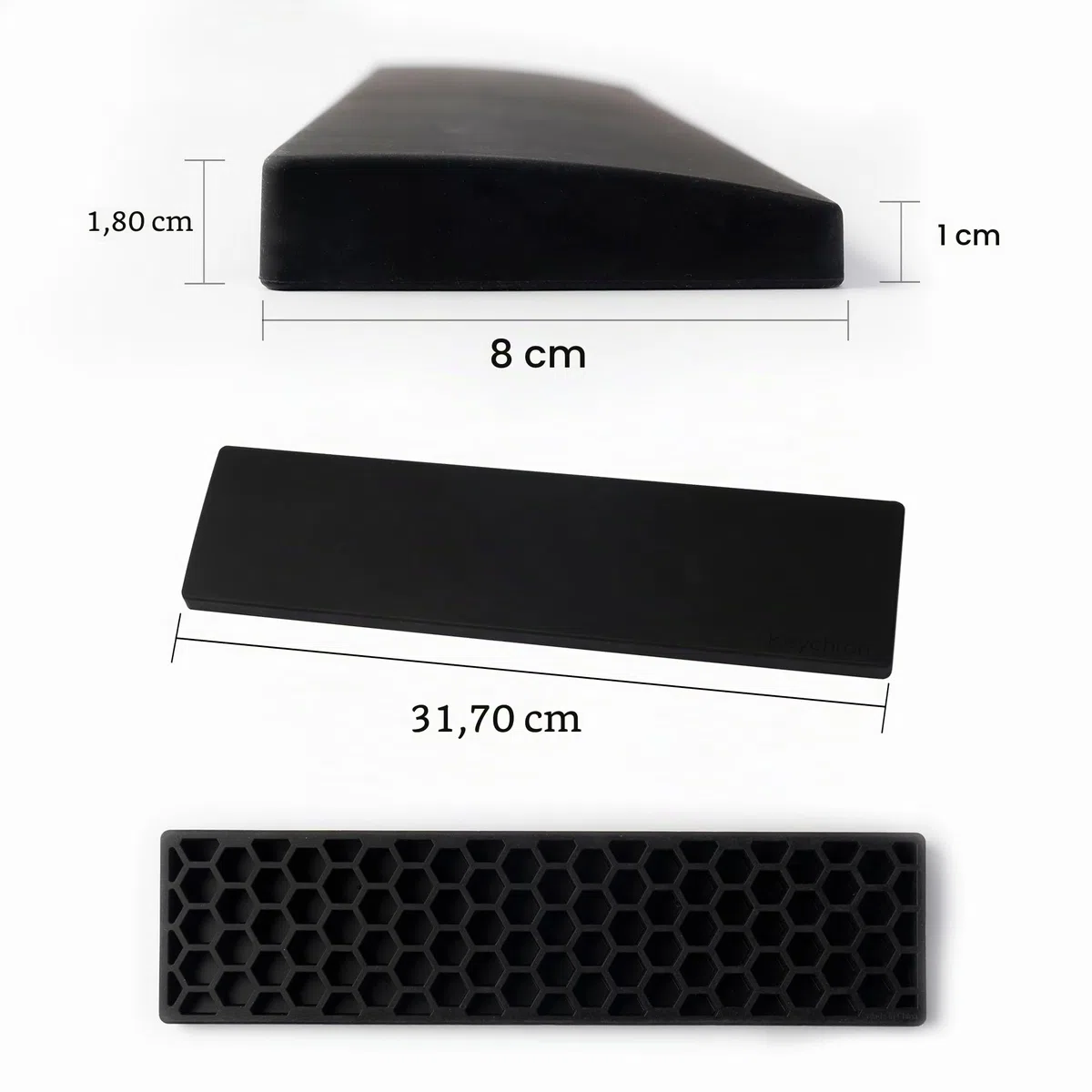 Keychron Silicone Wrist & Palm Rest – 317mm (12.48") for 75% Layout Mechanical Keyboards – Fits K2 / K6 / K2 Pro / K6 Pro / K2 Max / K2 HE – Smooth-Touch Typing Support with Honeycomb Non-Slip Base